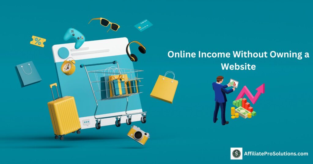 E-commerce tools and accessories representing diverse ways to earn online income without owning a website.