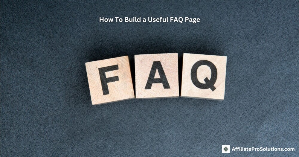 Wooden blocks spelling FAQ on dark background – simple visual for how to build a useful FAQs page on your website