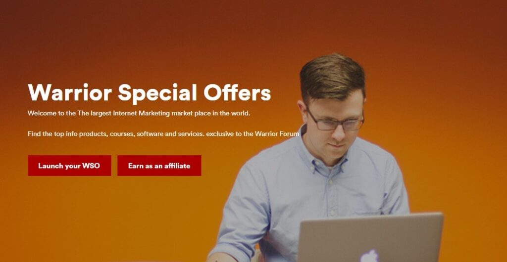 Screenshot of the Warrior Forum WSO page featuring the Warrior Special Offers banner and call-to-action buttons.