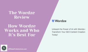Wordze Review header image showing the Wordze logo and overview of how the platform works