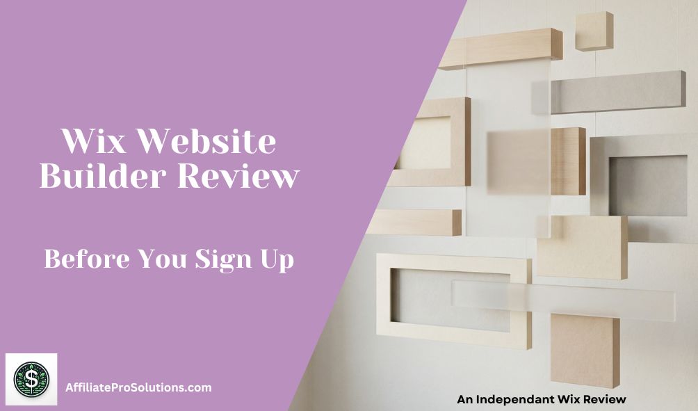 Wix website builder review header image showing abstract website layout design blocks before you sign up