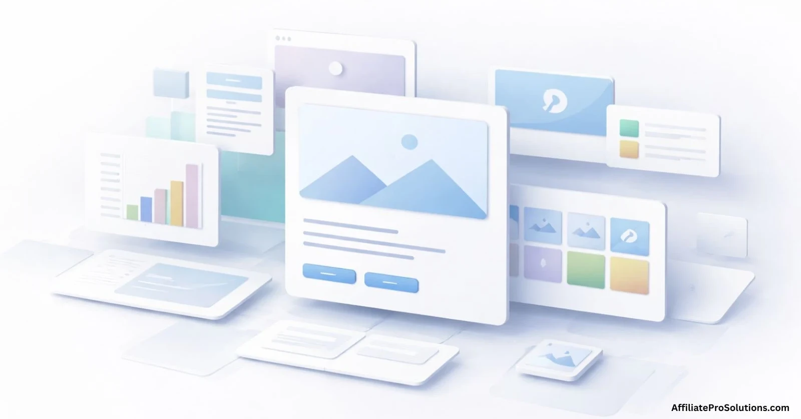 Illustration showing flexible page layouts and content blocks used in a website builder like Wix