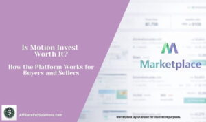 Is Motion Invest worth it review header image showing Motion Invest marketplace branding and listing layout background.